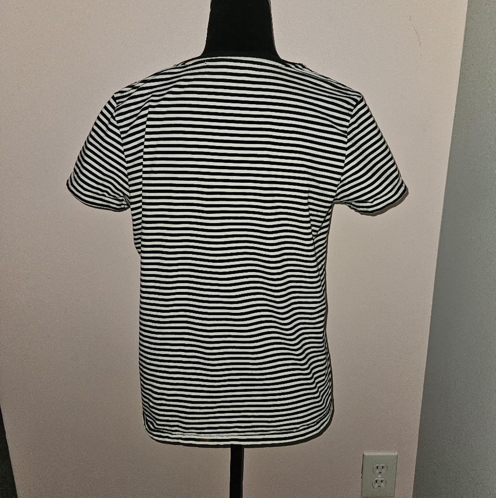 Ralph Lauren Classic Black & White Striped Top - Size Large - Picture 4 of 7